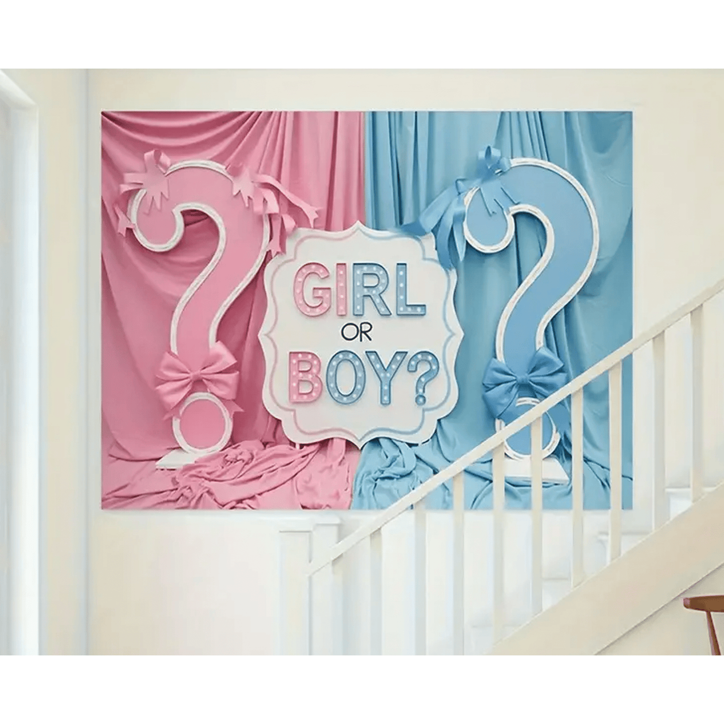 Gender Reveal 'Girl or Boy' Party Backdrop