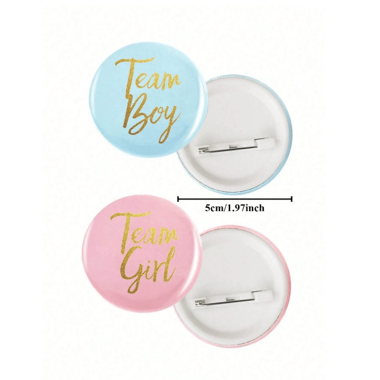 Gender Reveal Party Badges 20 pack