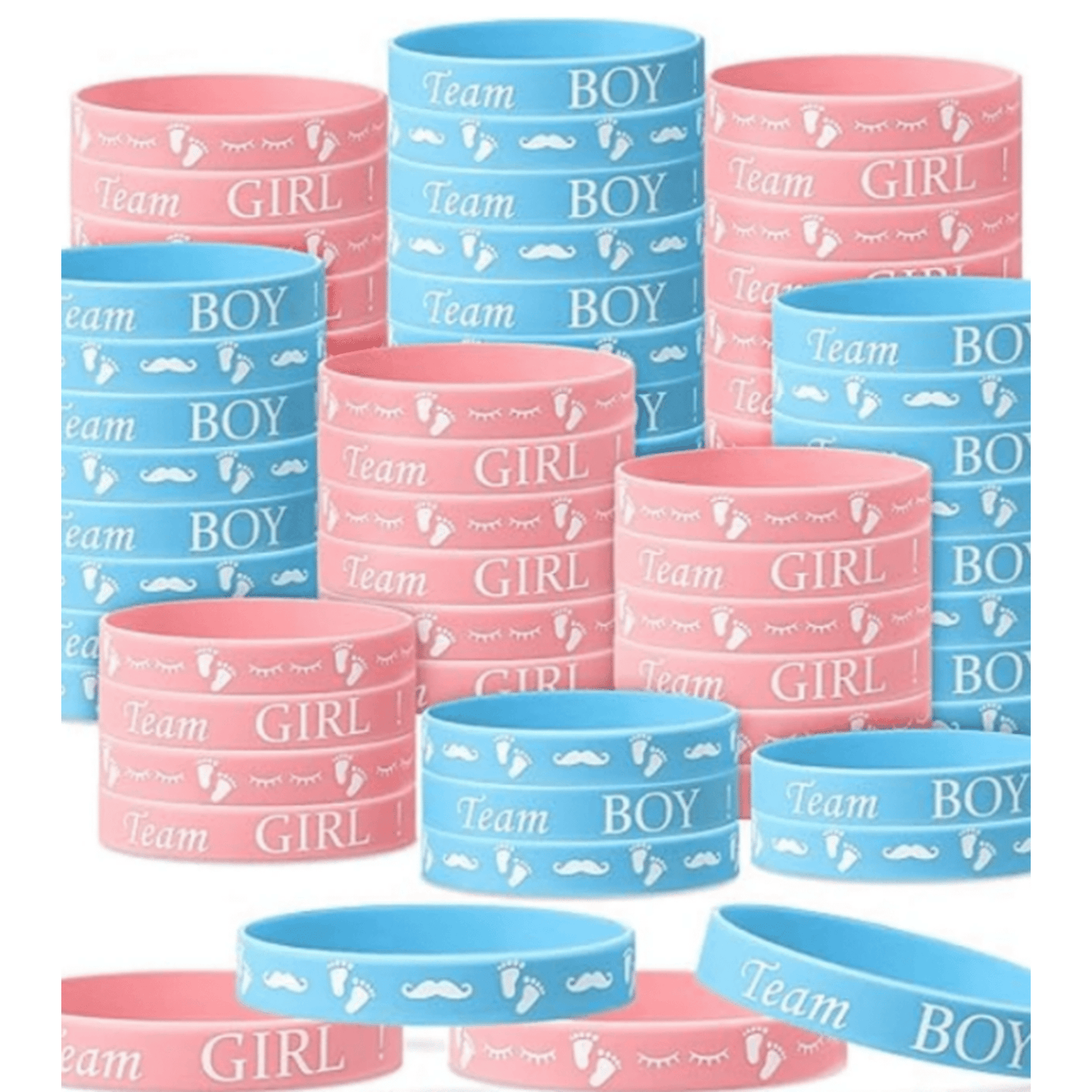 Gender Reveal Party Wrist Bands 20 Pack