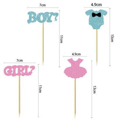 Gender Reveal Cupcake Toppers