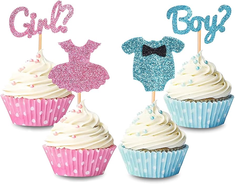 Gender Reveal Cupcake Toppers