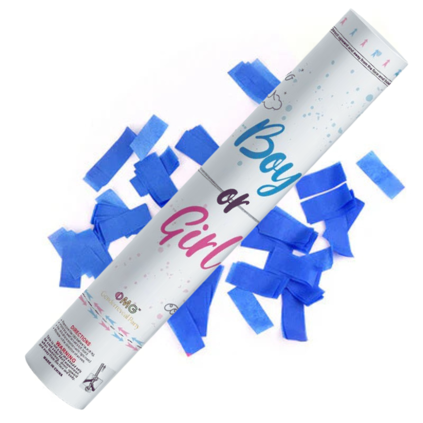 Gender Reveal Confetti Cannon 30cm - Perth Gender Reveals