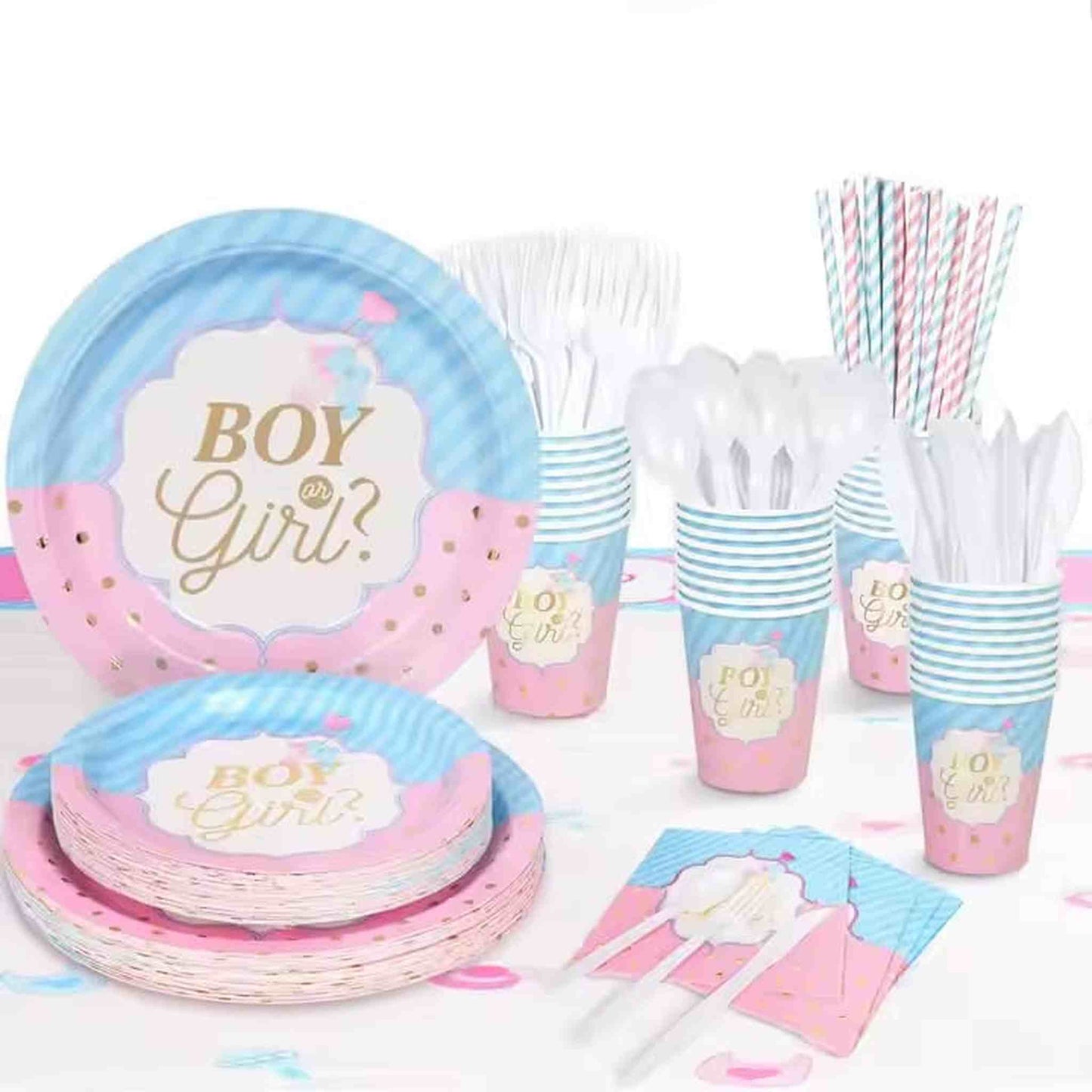 Gender Reveal Tableware Set