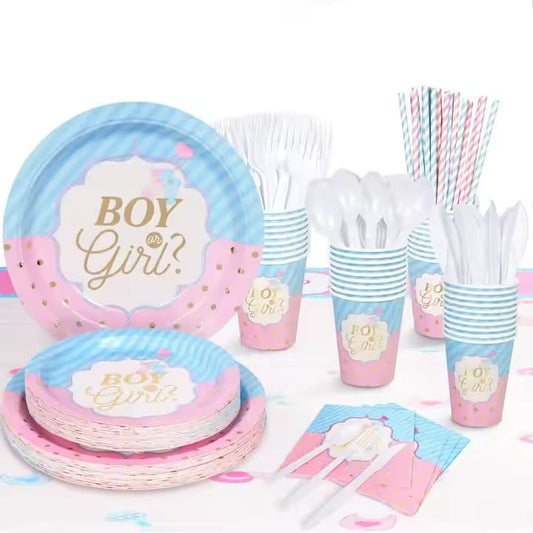 Gender Reveal Tableware Set