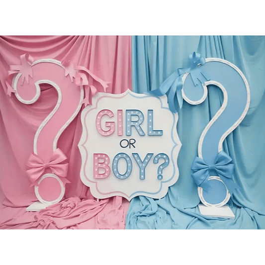 Gender Reveal 'Girl or Boy' Party Backdrop