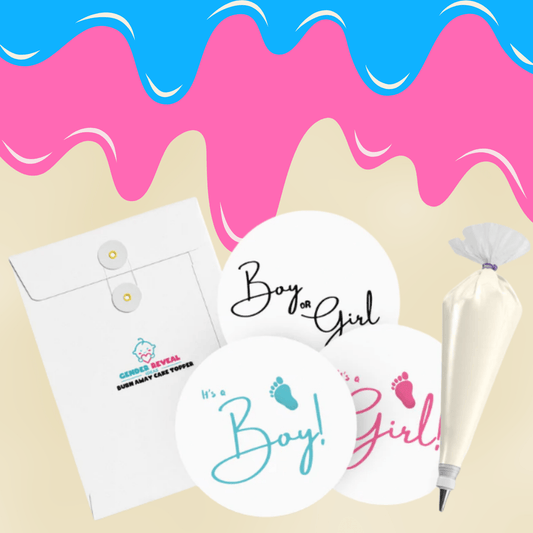 Gender Reveal 6" Viral Burnaway Cake Topper