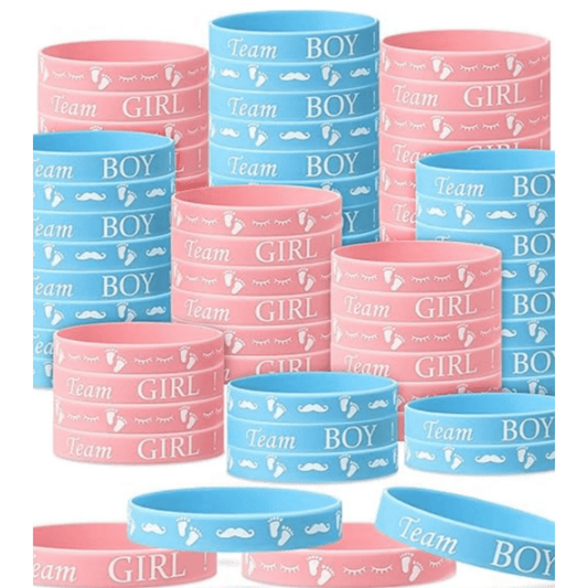 Gender Reveal Party Wrist Bands 20 Pack